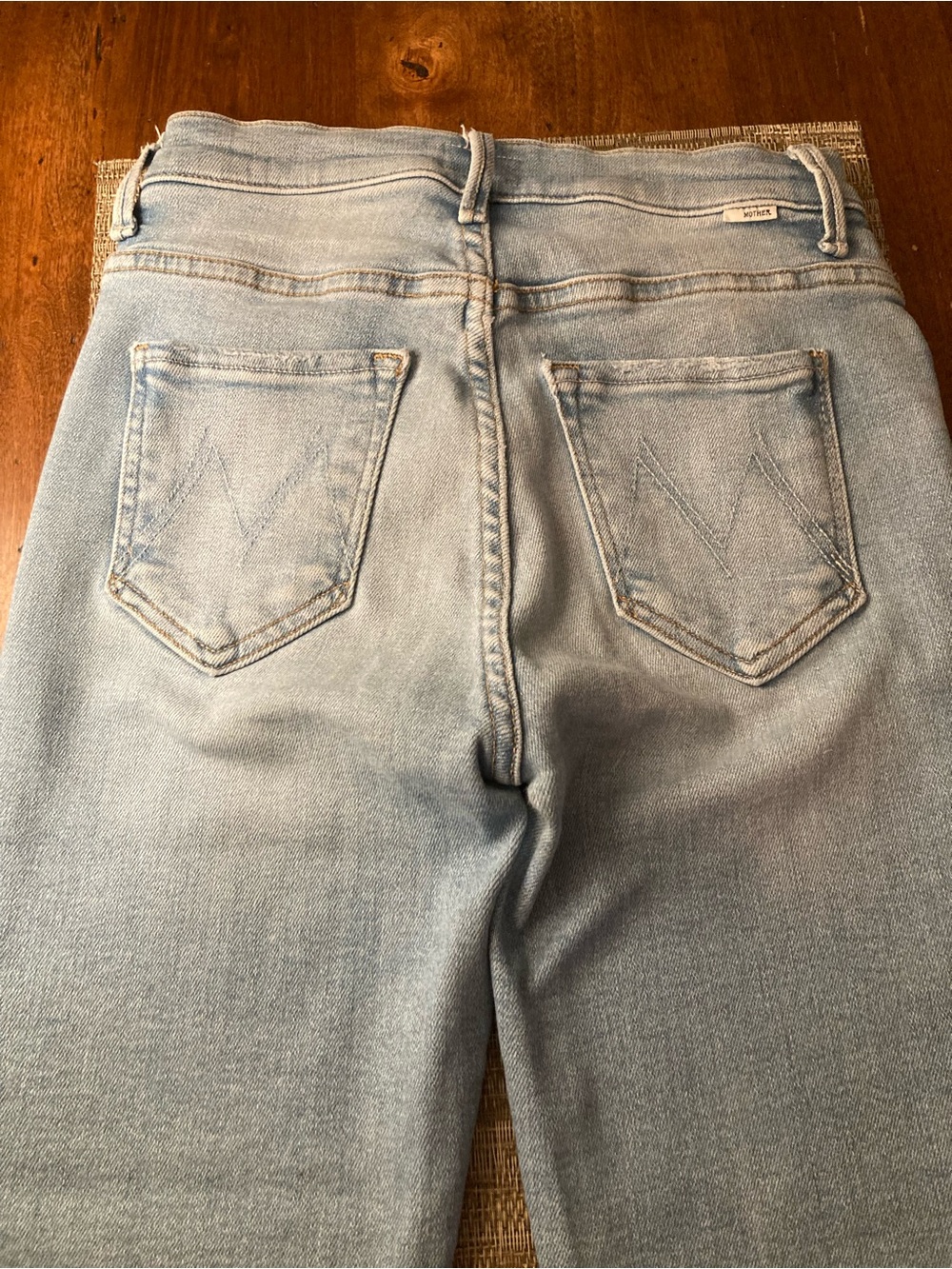 LIKE New, MOTHER Light Blue Women's High-Rise Flare Jeans - Picture 5 of 10
